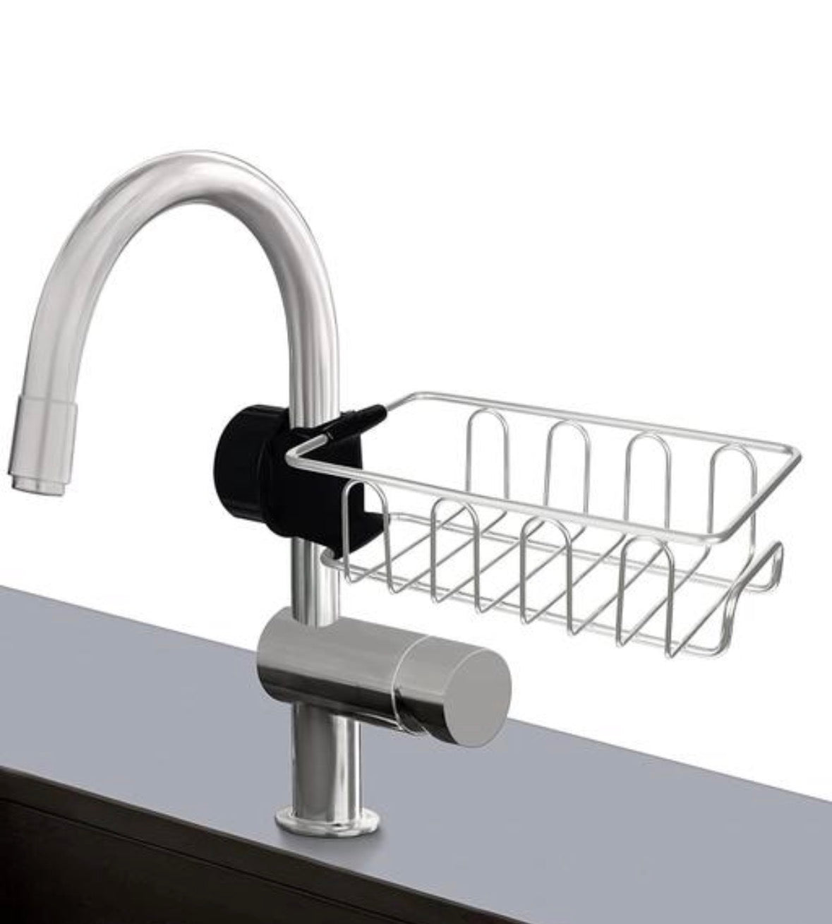 Hanging Kitchen Sink Soap Sponge Holder Drain Rack Stainless Steel Storage Shelf Caddy Organizer Over Faucet for Home